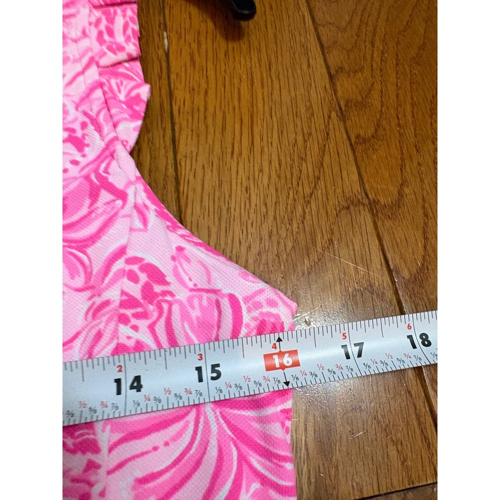 Lilly Pulitzer Luxletic Pink Floral Ruffle Sleeveless Golf tennis Polo Dress S - Picture 3 of 6